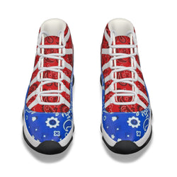 Jordan 11 Bandana Red & Blue Men's High Top Basketball Shoes - TimelessGear9
