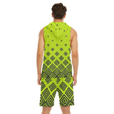 Lime Green Sports  Men's Sleeveless Vest And Shorts Sets - TimelessGear9