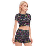 Newest Trend Women's Short Sleeve Cropped Top Shorts Suit - TimelessGear9