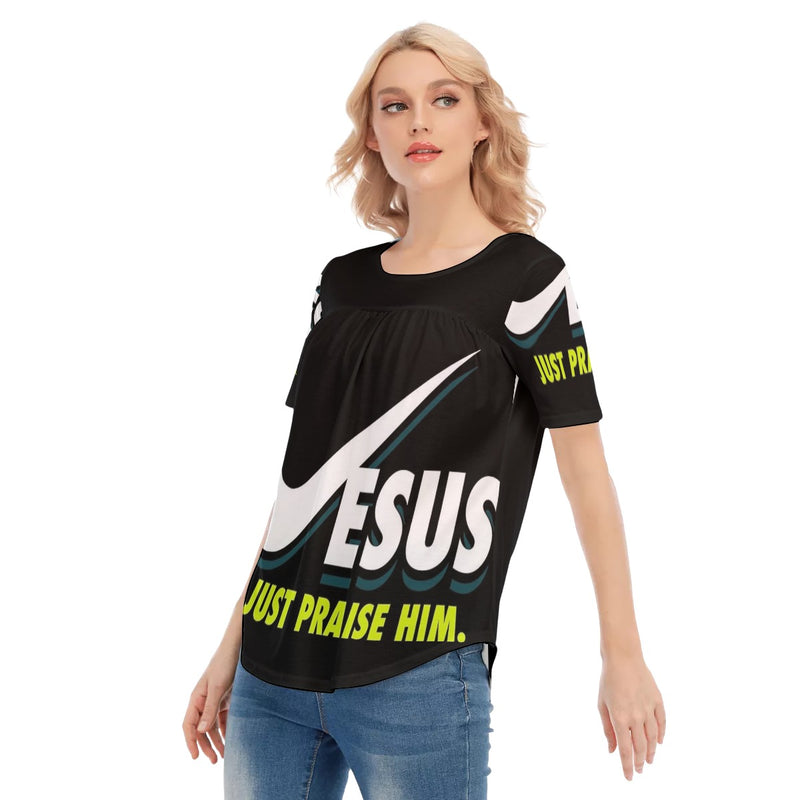 Praise Jesus Women's Blouse With Reduced Chest Pleats - TimelessGear9