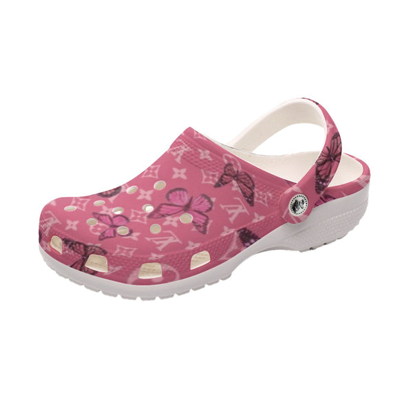 New Pink Butterfly Women's Classic Clogs - TimelessGear9