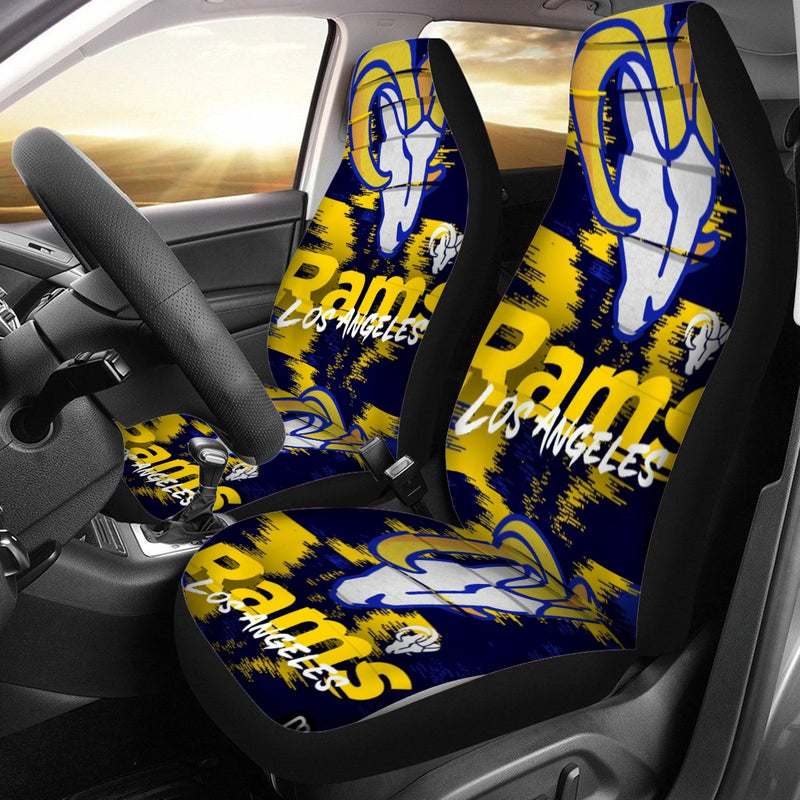 Los Angeles Rams Universal Car Seat Cover With Thickened Back (Pair) - TimelessGear9