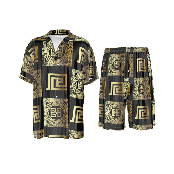 Luxury Designer Stylish Men's Silk Like Short Set - TimelessGear9