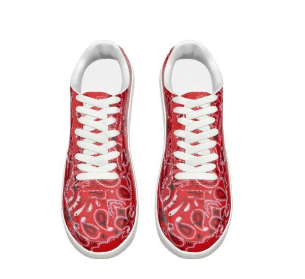 Red Customize Bandana AF1 Men's Air Force Shoes - TimelessGear9