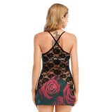 Sexy Lingerie Style Women's Black Lace Cami Dress - TimelessGear9