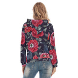 Women's Sexy Rose Eyes Pullover Hoodie With Drawsting - TimelessGear9