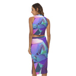 Purple Diamond Women's Tank Top & Split High Skirt Set - TimelessGear9
