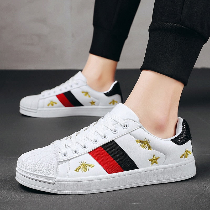 Gucci Stylish Shell Sneakers Men Casual Shoes Embroidered Bee Sneakers Men High Quality Luxury - TimelessGear9