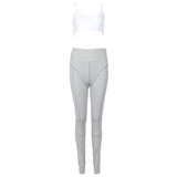Kyliejenner Cotton Sports Two Pieces Gymwear Designer New Fashion Spaghetti Straps - TimelessGear9