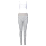 Kyliejenner Cotton Sports Two Pieces Gymwear Designer New Fashion Spaghetti Straps - TimelessGear9