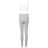 Kyliejenner Cotton Sports Two Pieces Gymwear Designer New Fashion Spaghetti Straps - TimelessGear9
