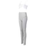 Kyliejenner Cotton Sports Two Pieces Gymwear Designer New Fashion Spaghetti Straps - TimelessGear9
