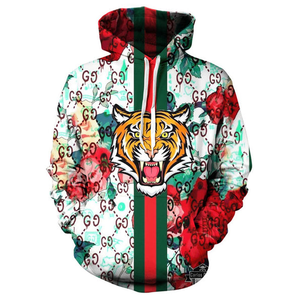 Eye Of The Tiger Gucci Logo Autumn Fashion Cartoon Handsome Oversized Hoodies - TimelessGear9