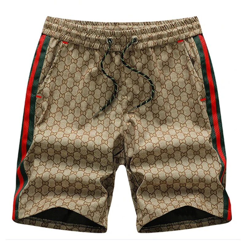 Shorts Summer Print Drawstring Shorts Men Wide Straight Outdoor - TimelessGear9