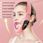 Facial Lifting Device LED Photon Therapy Facial Slimming Vibration Massager Double Chin V Face Shaped Cheek Lift Belt Machine - TimelessGear9