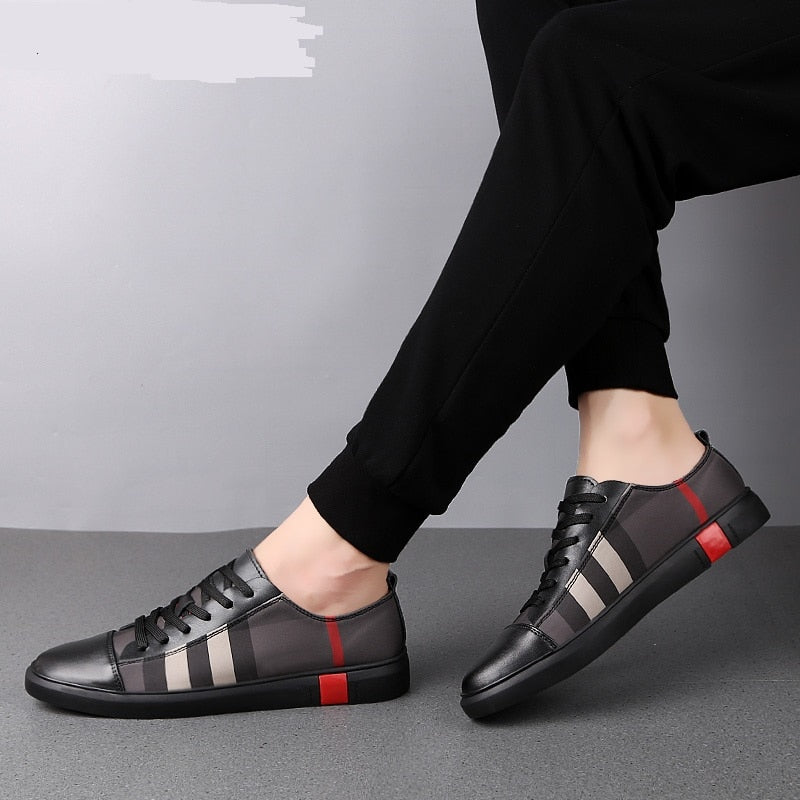 Men Fashion Sneakers High Quality Casual Genuine Leather Shoes - TimelessGear9