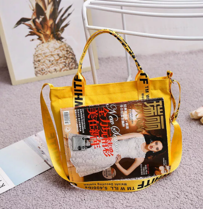 Sunny Yellow Off White Luxury Handbag - TimelessGear9