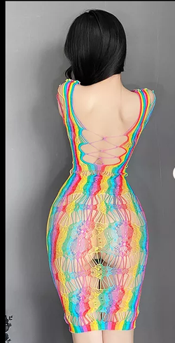 Sexy lingerie Mesh Lace Colorful Fishnet Hollow Bodysuit - TimelessGear9