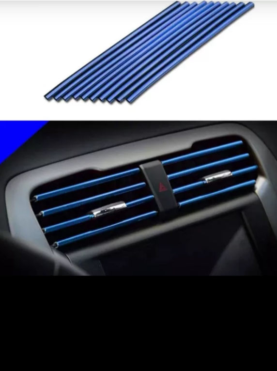 Pimp Your Ride 10 Pcs Car Vent Outlet Trim Strips U Shape Chrome Shiny Car Decorations - TimelessGear9