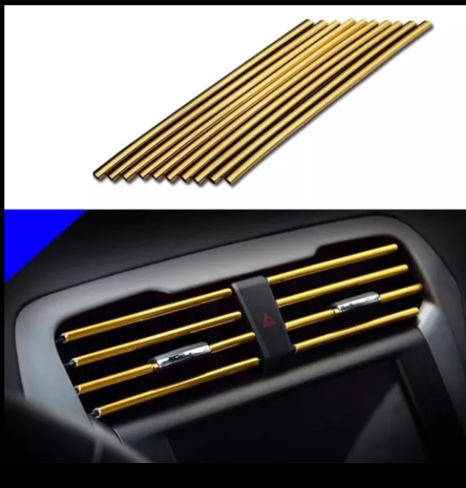 Pimp Your Ride 10 Pcs Car Vent Outlet Trim Strips U Shape Chrome Shiny Car Decorations - TimelessGear9