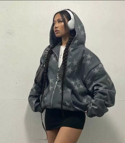 Unisex Hip Hop Fashion Stars Oversized Hoodie Sweatshirt