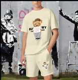 Luxury Brand Street Fashion Burberry Bear Short Set