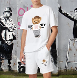 Luxury Brand Street Fashion Burberry Bear Short Set