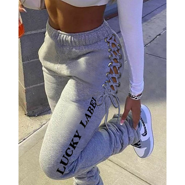 Women Fashion Casual  Sports Pants Drawstring SweatPants - TimelessGear9