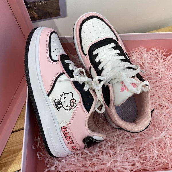 AF1 Hello Kitty Creative Sneakers 2023 New Girl Cartoon Pink Sport Shoes - TimelessGear9