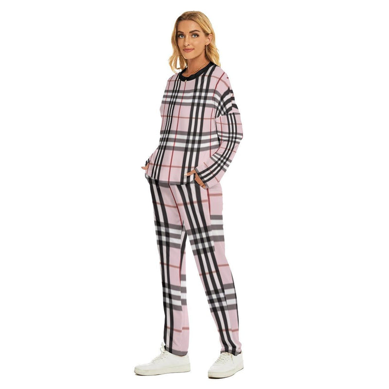 All Girls Pink Plaid Women's Pajama Suit - TimelessGear9