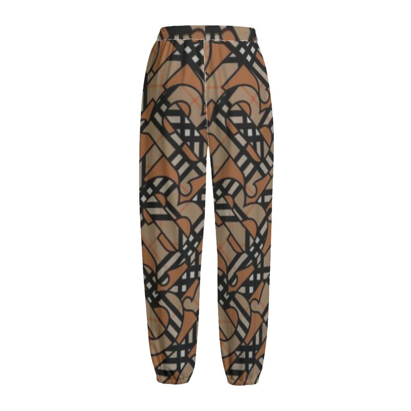 Athletic Men's Luxury Burberry Printed Design Plush Thick Pants - TimelessGear9