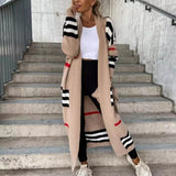 Autumn Luxury stylish Knitted Elegant Striped Sweater Coat Burberry Pattern - TimelessGear9