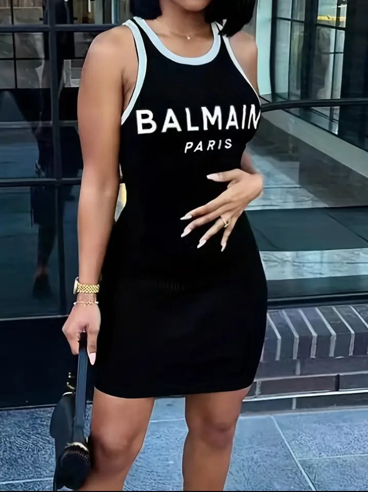 Balmain Paris Contrast Trim Dress Sexy Bodycon - TimelessGear9