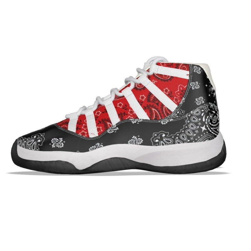 Bandana Customize Jordan 11 Red & Black Men's High Top Basketball Shoes - TimelessGear9