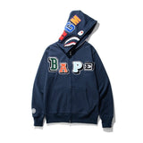 Bapesta Fashion New Shark Embroidered Letters BAPE Hip-hop Streetwear Hoodie - TimelessGear9