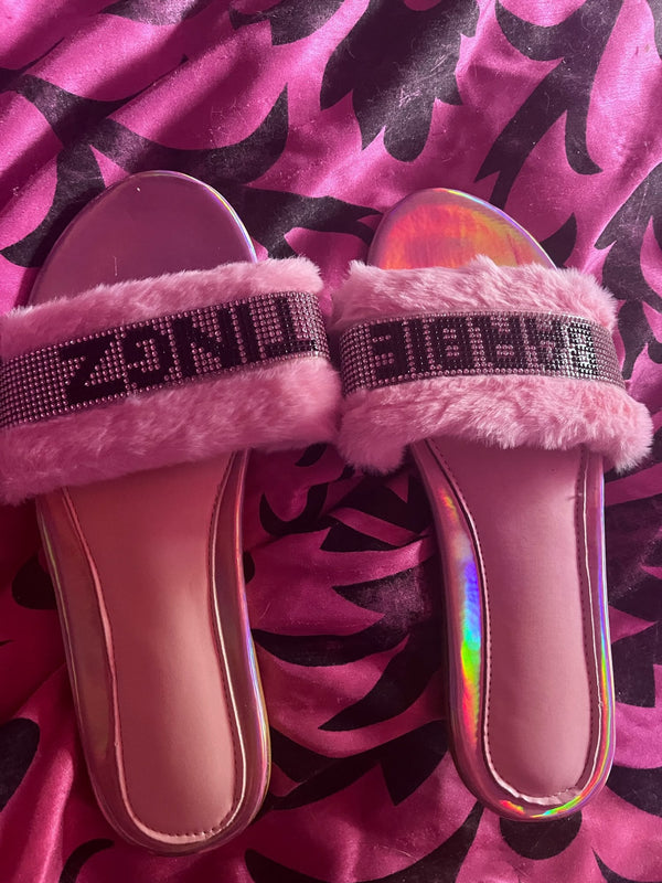 Barbie Tingz Luxury Slippers Pink Fur Slides - TimelessGear9