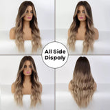 Beautiful Natural Looking Brown Blonde Wave Wig - TimelessGear9
