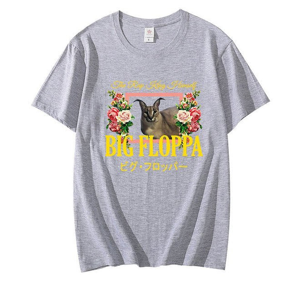 Big Floppa Floral Aesthetic T Shirt 100% Pure Cotton Floppa Big Floppa ...