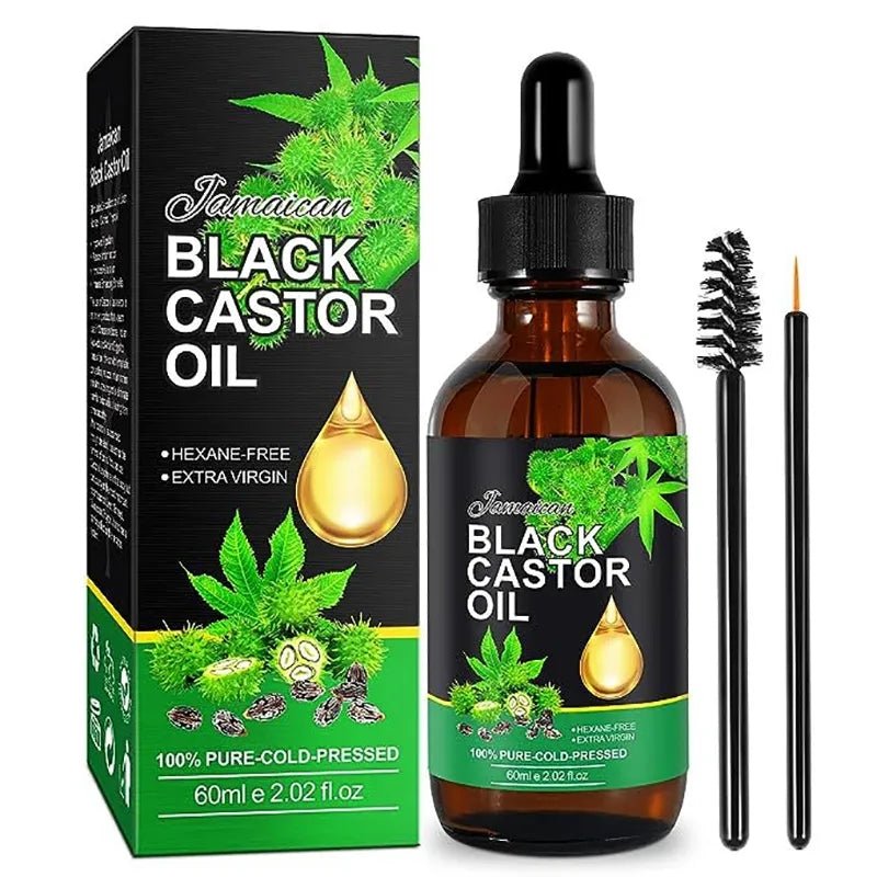 Black Castor Oil Nourishes Hair Growth Skin Massage Essential Oil Eyebrows Growth Prevents Skin Aging Hair Care Products - TimelessGear9