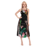 Black Women's Lace Cami Cross Back Dress - TimelessGear9