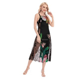 Black Women's Lace Cami Cross Back Dress - TimelessGear9