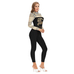 Bodycon Bulberry Plaid Women's Long-sleeved High-neck Jumpsuit With Zipper - TimelessGear9