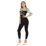 Bodycon Bulberry Plaid Women's Long-sleeved High-neck Jumpsuit With Zipper - TimelessGear9