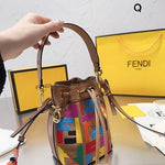 Canvas Vitello King F is Fendi FF Multicolor Embroidered Mini Mon Tresor Bucket Bag Multicolor Cuoio - TimelessGear9