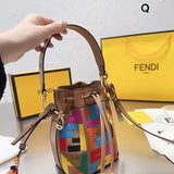 Canvas Vitello King F is Fendi FF Multicolor Embroidered Mini Mon Tresor Bucket Bag Multicolor Cuoio - TimelessGear9