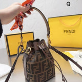 Canvas Vitello King F is Fendi FF Multicolor Embroidered Mini Mon Tresor Bucket Bag Multicolor Cuoio - TimelessGear9