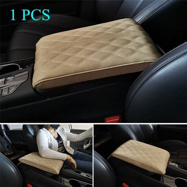 Car Armrest Pad Soft PU Leather Anti Scratch Universal Waterproof Box Cover Cushion Resistant Center Console Non Slip Arm Rest - TimelessGear9