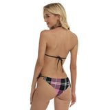 Casual Pink Plaid Women's Sling Bikini Swimsuit - TimelessGear9