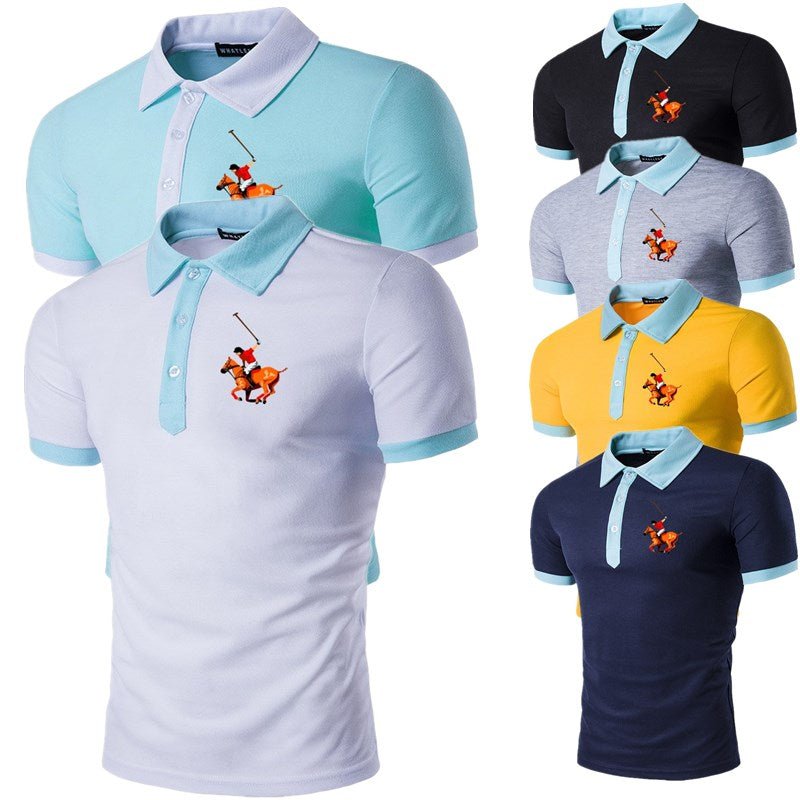 casual polo shirt fashion sports mountaineering short-sleeved lapel breathable - TimelessGear9