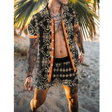 Casual Set Short Sleeve Summer Casual Floral Shirt Beach Set - TimelessGear9